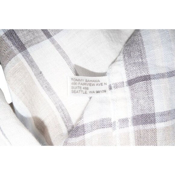 Tommy Bahama 100% Linen Plaid Button Down Shirt Size Large - Picture 8 of 16